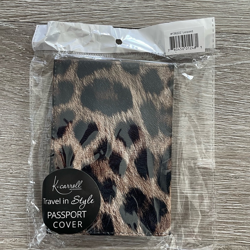 NWT K•Carroll Leopard Passport Cover as an added protection for your passport.
